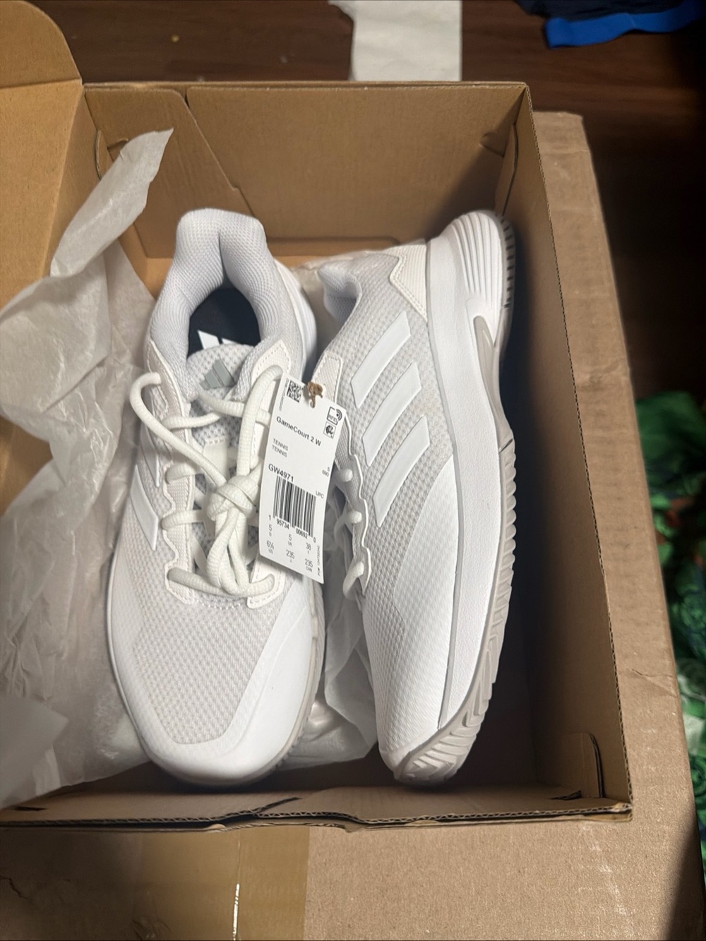 WOMEN'S ADIDAS GameCourt 2 Size 6.5 White GW4971 Tennis Sneakers